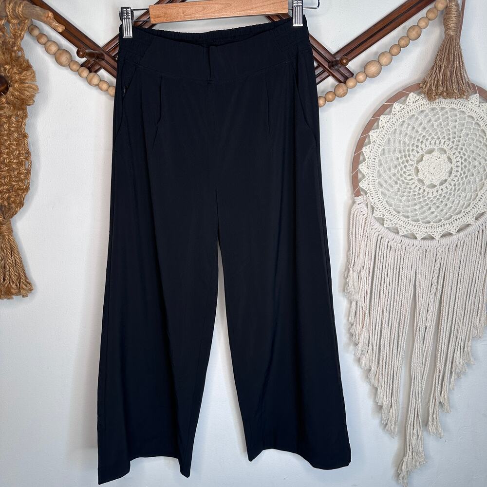 Athleta Black Brooklyn Wide Leg Crop Pants